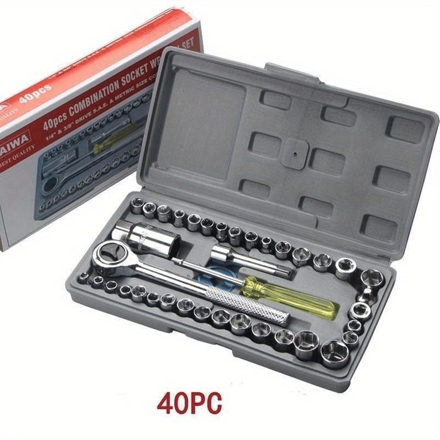     			40 in 1 Screw Driver Set PCS Automobile Motorcycle Tool Box Set Socket Wrench Sleeve Suit Hardware Auto Car Repair Tools Socket Home Tool Kit Set