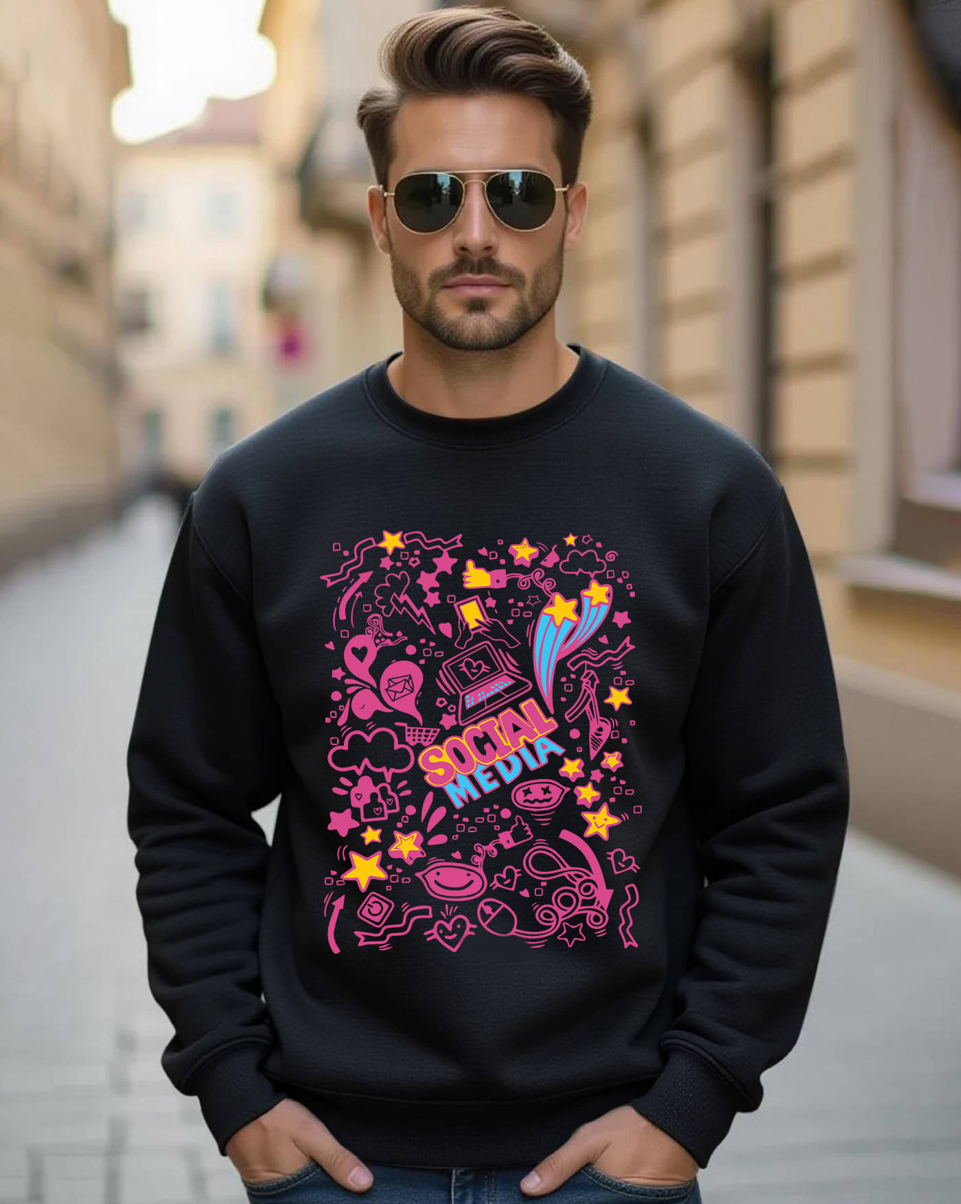     			AUSK Fleece Round Neck Men's Sweatshirt - Black ( Pack of 1 )