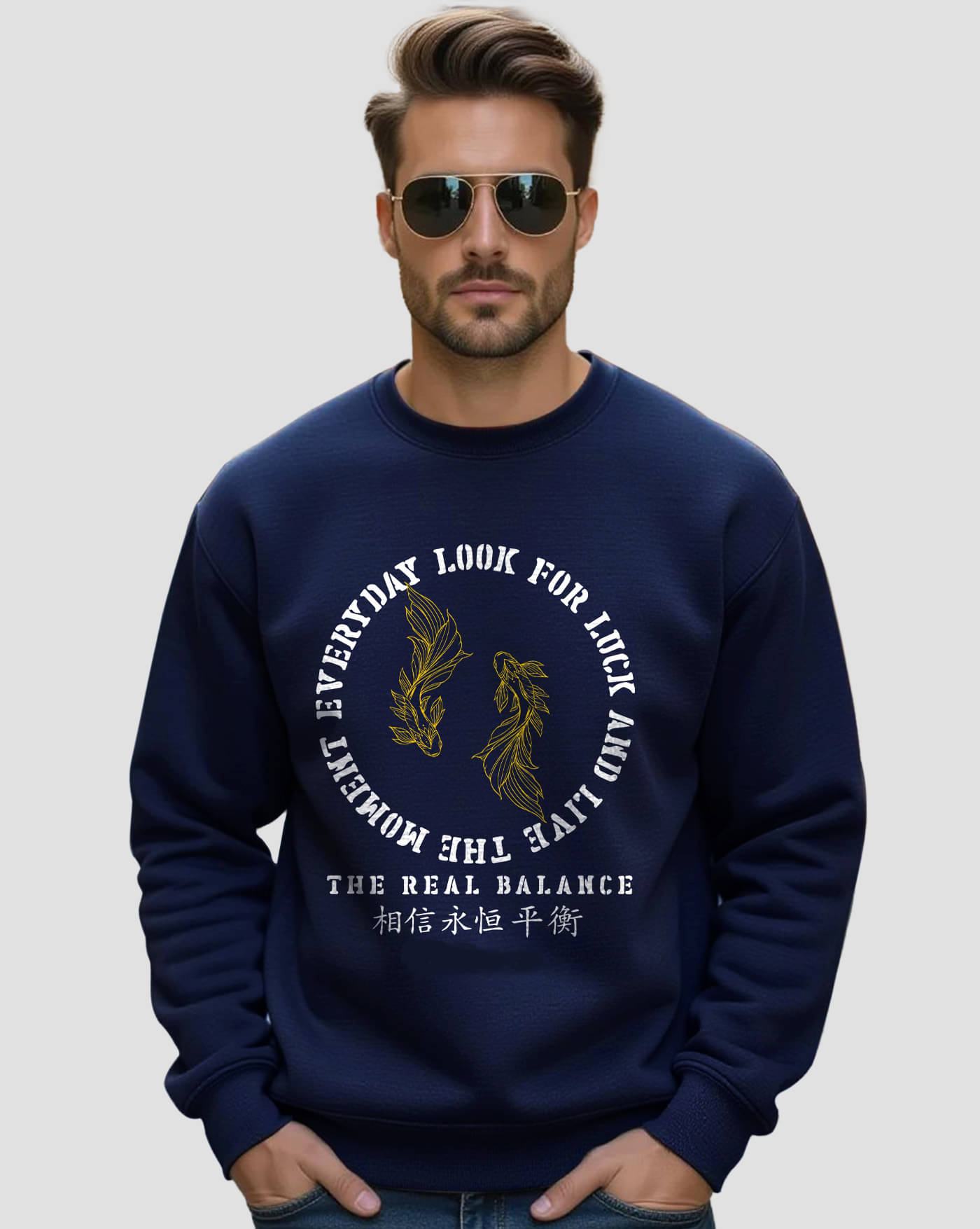    			AUSK Fleece Round Neck Men's Sweatshirt - Blue ( Pack of 1 )
