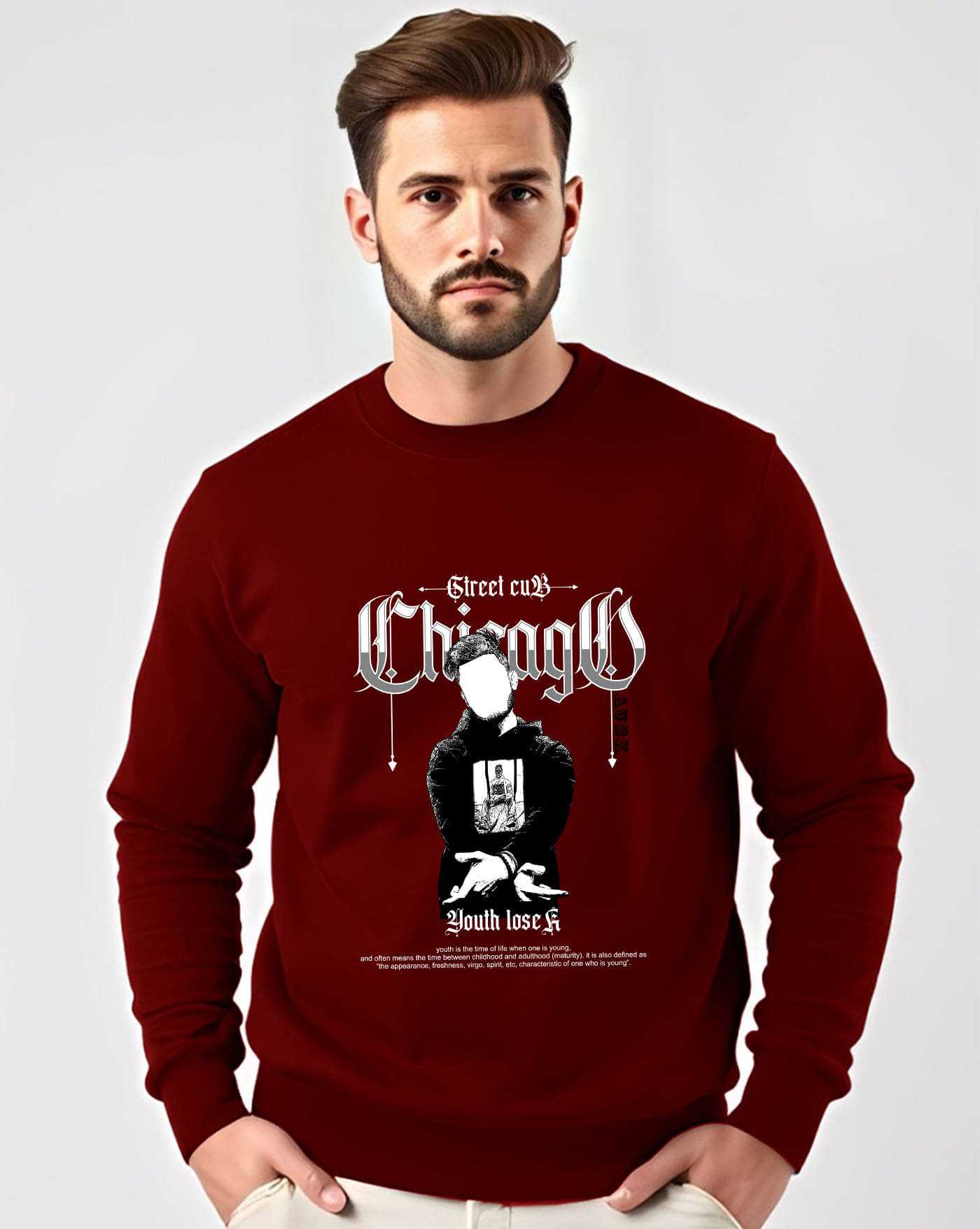 AUSK Fleece Round Neck Men's Sweatshirt - Maroon ( Pack of 1 ) AUSK Fleece Round Neck Men's Sweatshirt - Maroon ( Pack of 1 )
