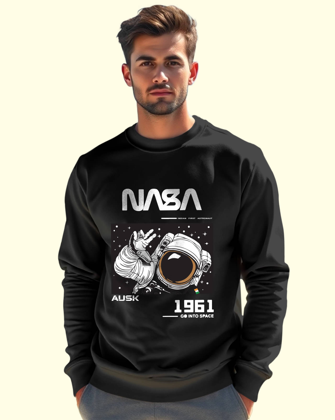     			AUSK Fleece Round Neck Men's Sweatshirt - Black ( Pack of 1 )