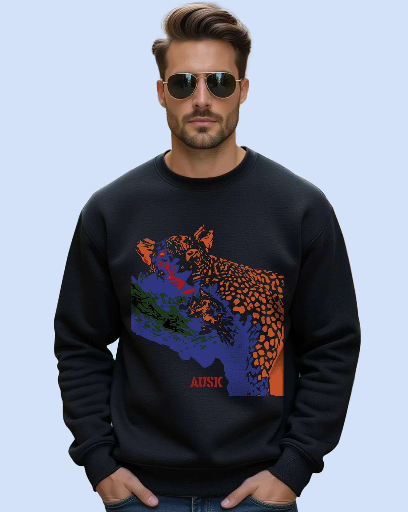     			AUSK Fleece Round Neck Men's Sweatshirt - Black ( Pack of 1 )