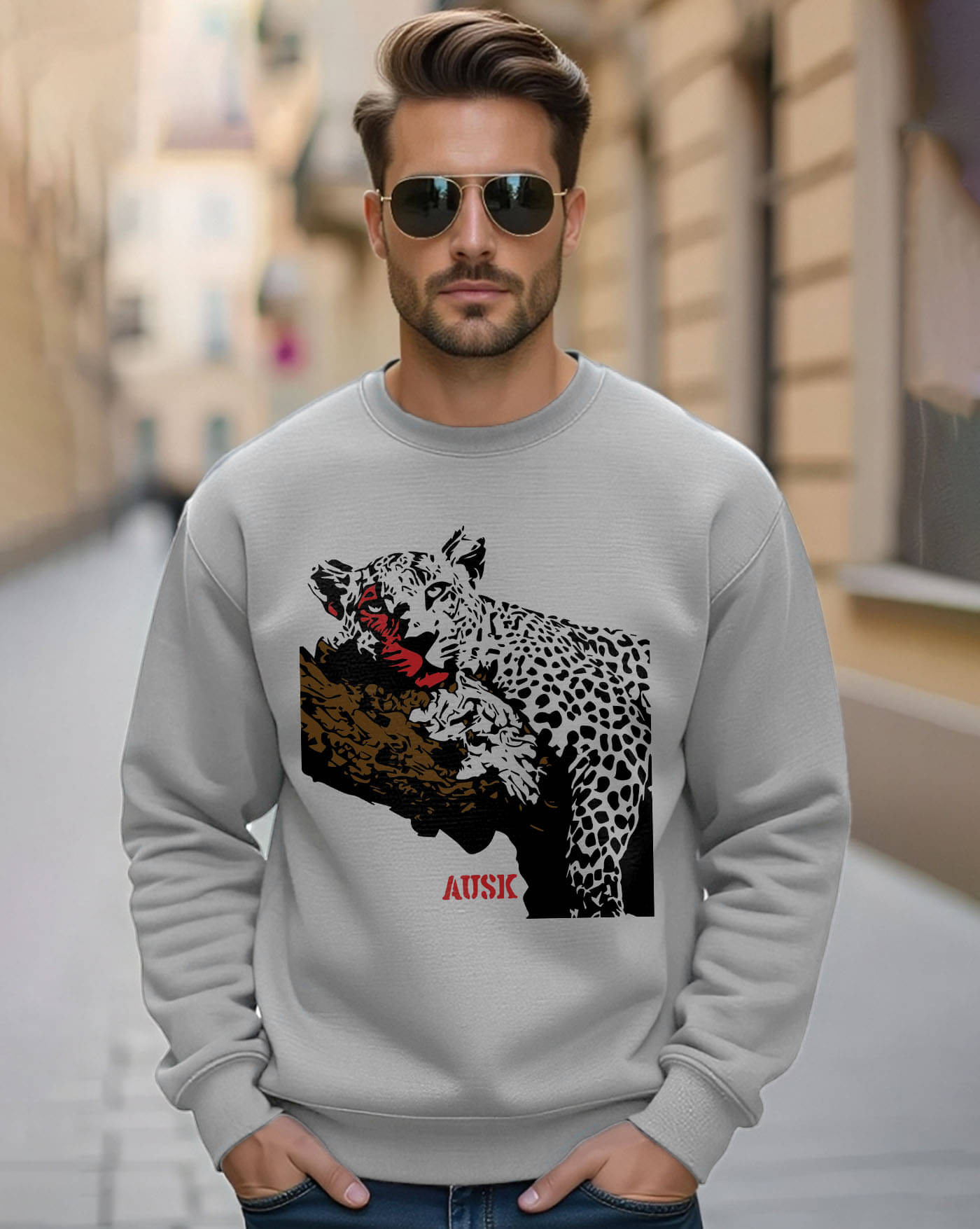 AUSK Fleece Round Neck Men's Sweatshirt - Grey ( Pack of 1 ) AUSK Fleece Round Neck Men's Sweatshirt - Grey ( Pack of 1 )