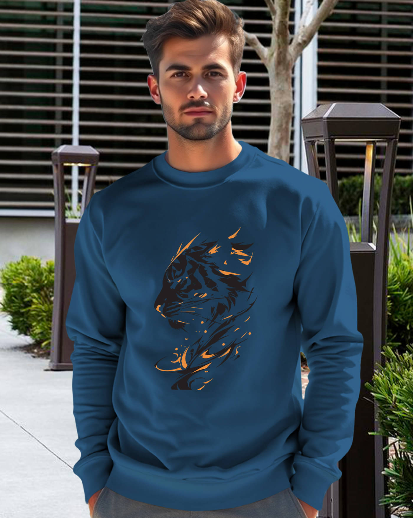     			AUSK Fleece Round Neck Men's Sweatshirt - Teal Blue ( Pack of 1 )