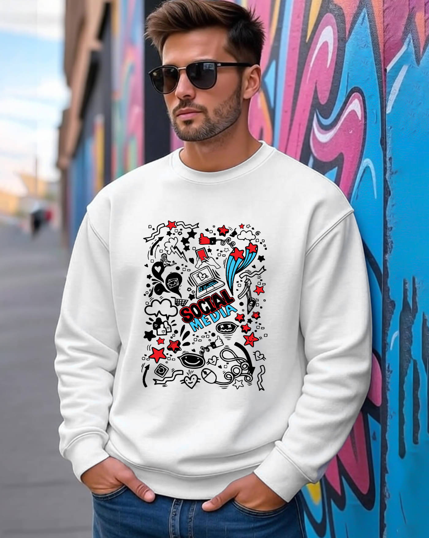     			AUSK Fleece Round Neck Men's Sweatshirt - White ( Pack of 1 )