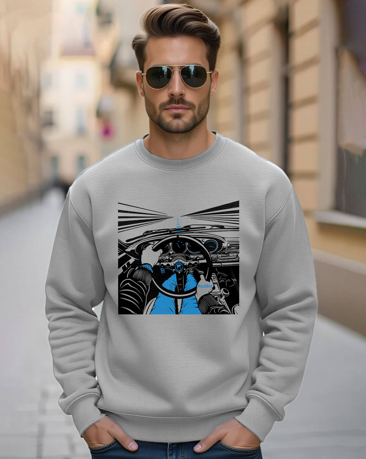 AUSK Fleece Round Neck Men's Sweatshirt - Grey ( Pack of 1 ) AUSK Fleece Round Neck Men's Sweatshirt - Grey ( Pack of 1 )
