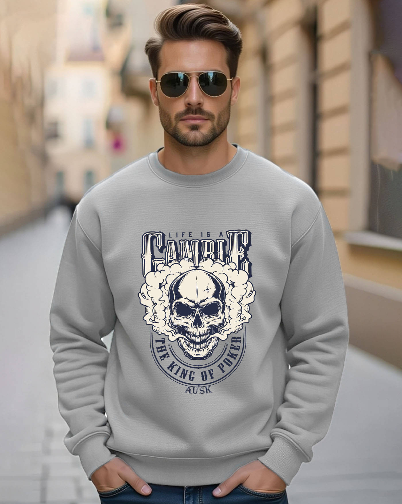 AUSK Fleece Round Neck Men's Sweatshirt - Grey ( Pack of 1 )     			AUSK Fleece Round Neck Men's Sweatshirt - Grey ( Pack of 1 )