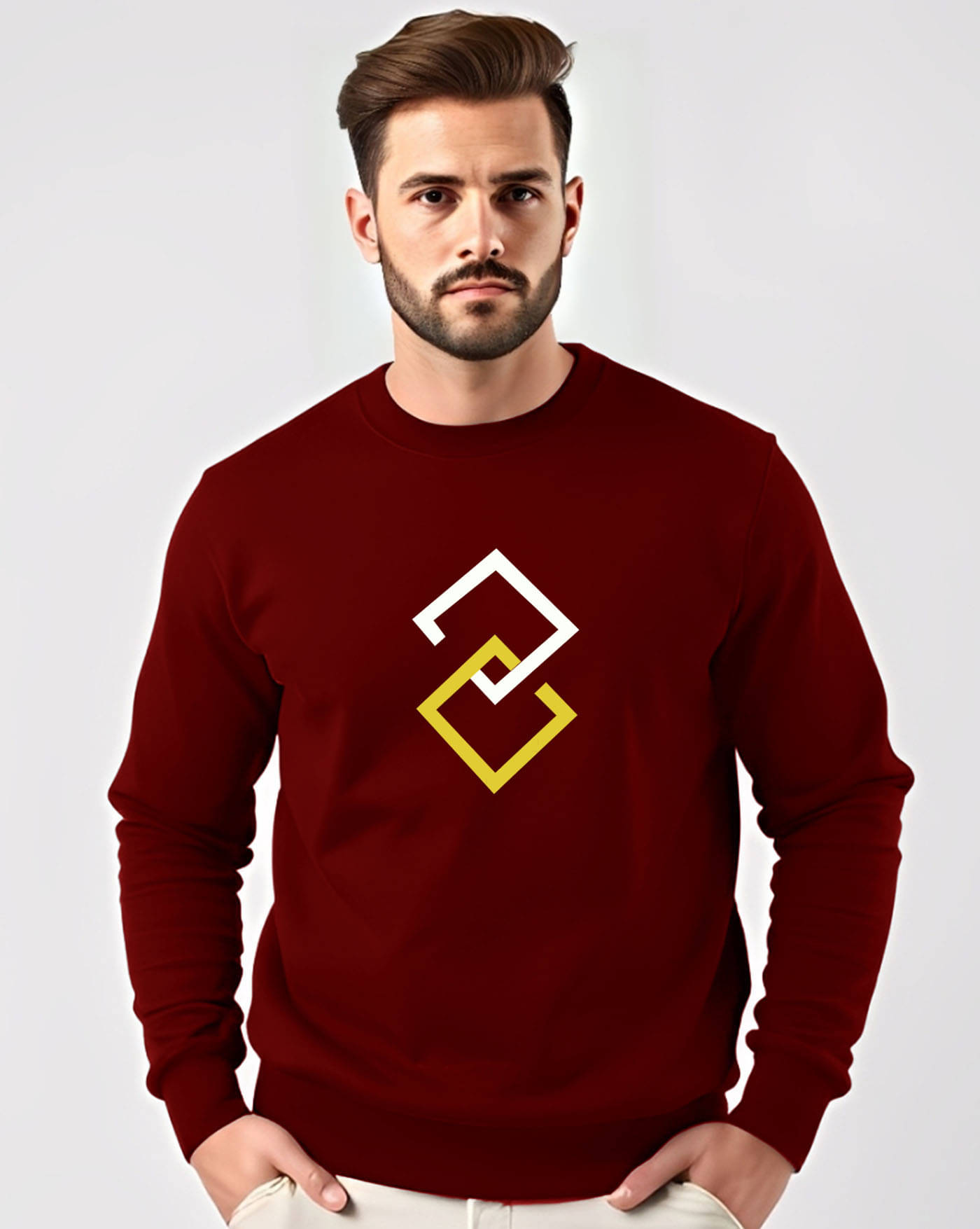     			AUSK Fleece Round Neck Men's Sweatshirt - Maroon ( Pack of 1 )