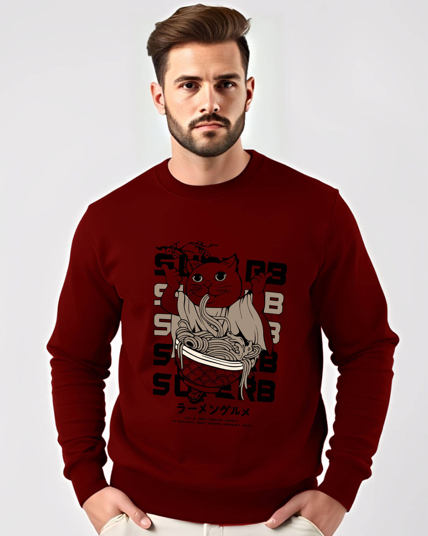     			AUSK Fleece Round Neck Men's Sweatshirt - Maroon ( Pack of 1 )