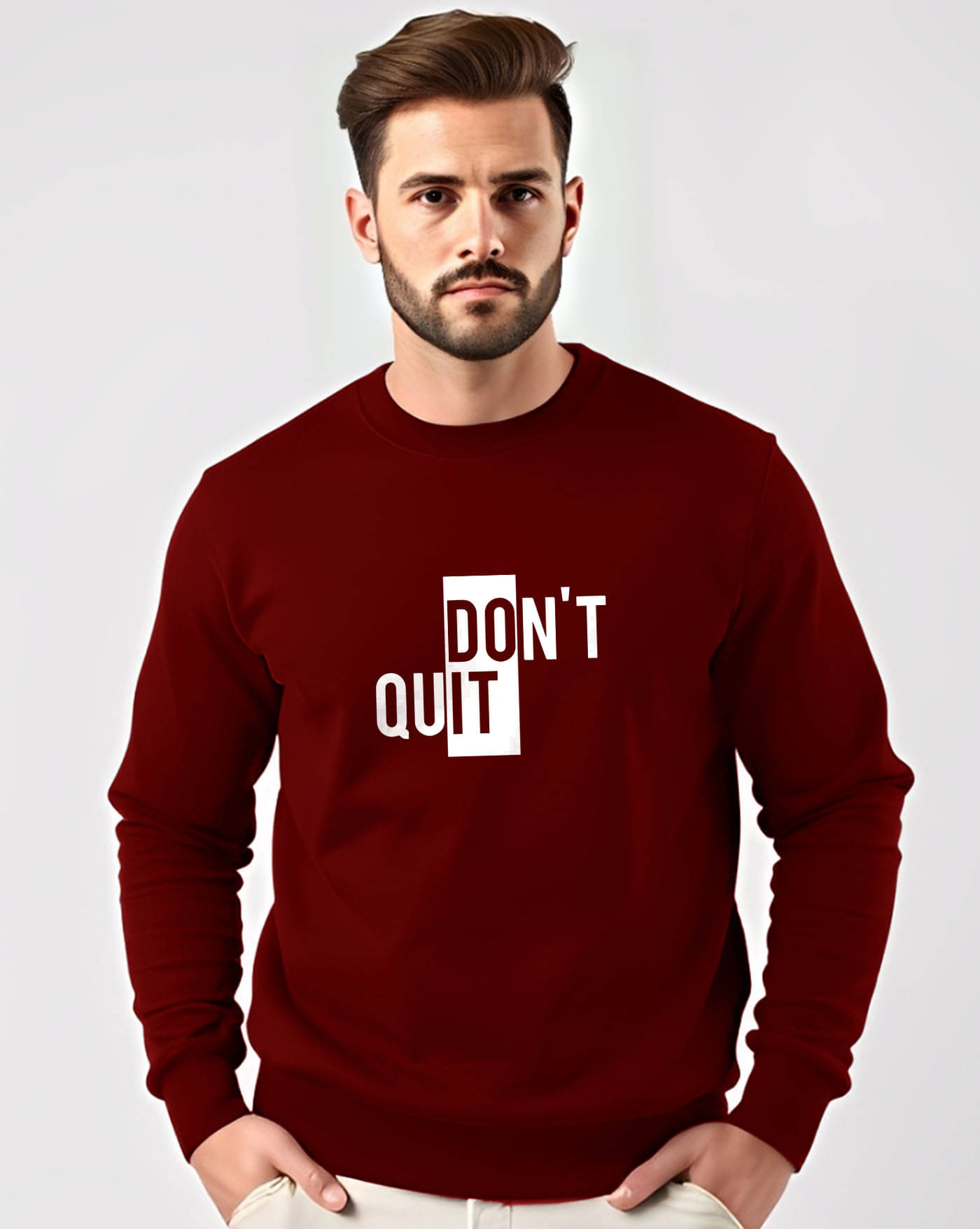     			AUSK Fleece Round Neck Men's Sweatshirt - Maroon ( Pack of 1 )