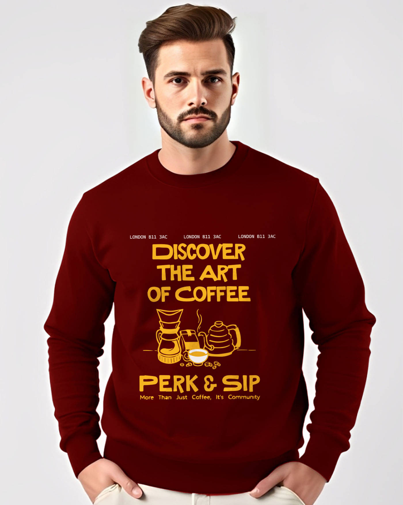     			AUSK Fleece Round Neck Men's Sweatshirt - Maroon ( Pack of 1 )