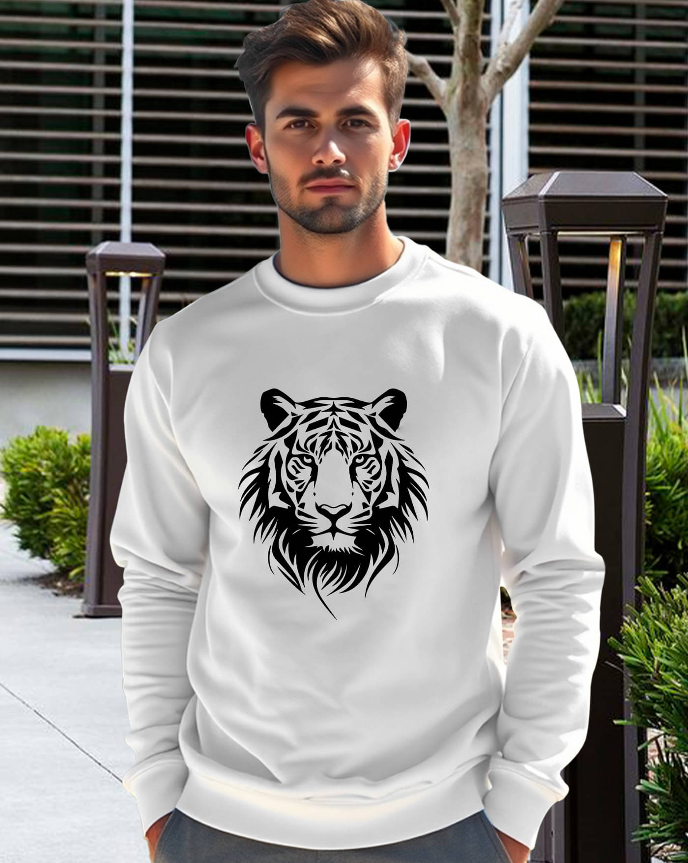     			AUSK Fleece Round Neck Men's Sweatshirt - White ( Pack of 1 )