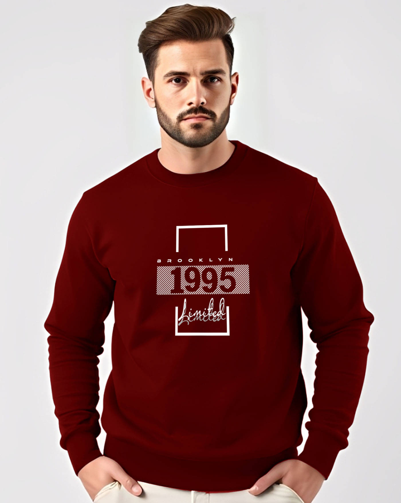 AUSK Fleece Round Neck Men's Sweatshirt - Maroon ( Pack of 1 ) AUSK Fleece Round Neck Men's Sweatshirt - Maroon ( Pack of 1 )