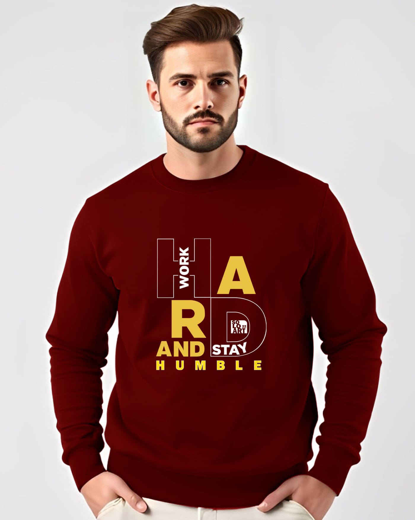     			AUSK Fleece Round Neck Men's Sweatshirt - Maroon ( Pack of 1 )