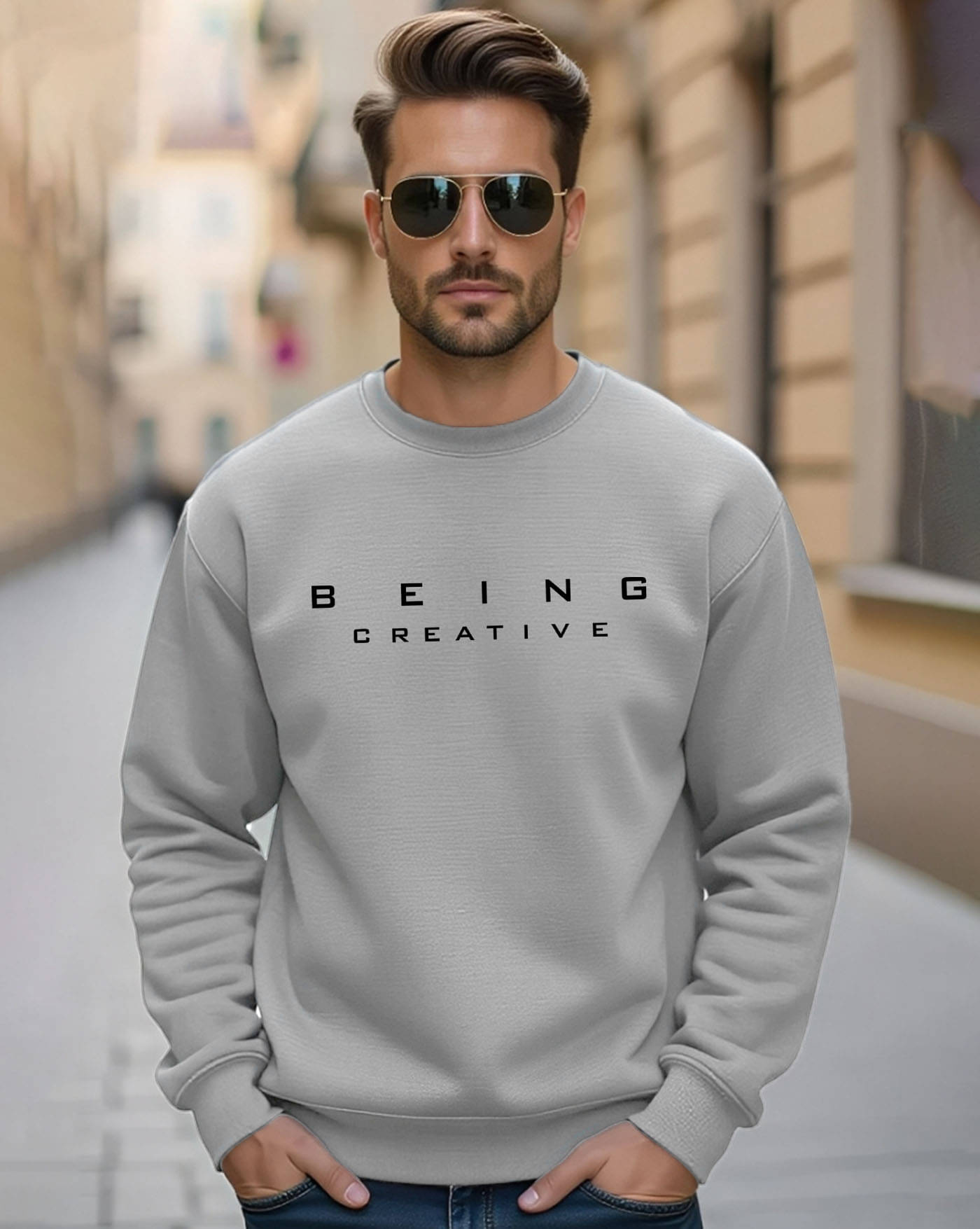 AUSK Fleece Round Neck Men's Sweatshirt - Grey ( Pack of 1 ) AUSK Fleece Round Neck Men's Sweatshirt - Grey ( Pack of 1 )