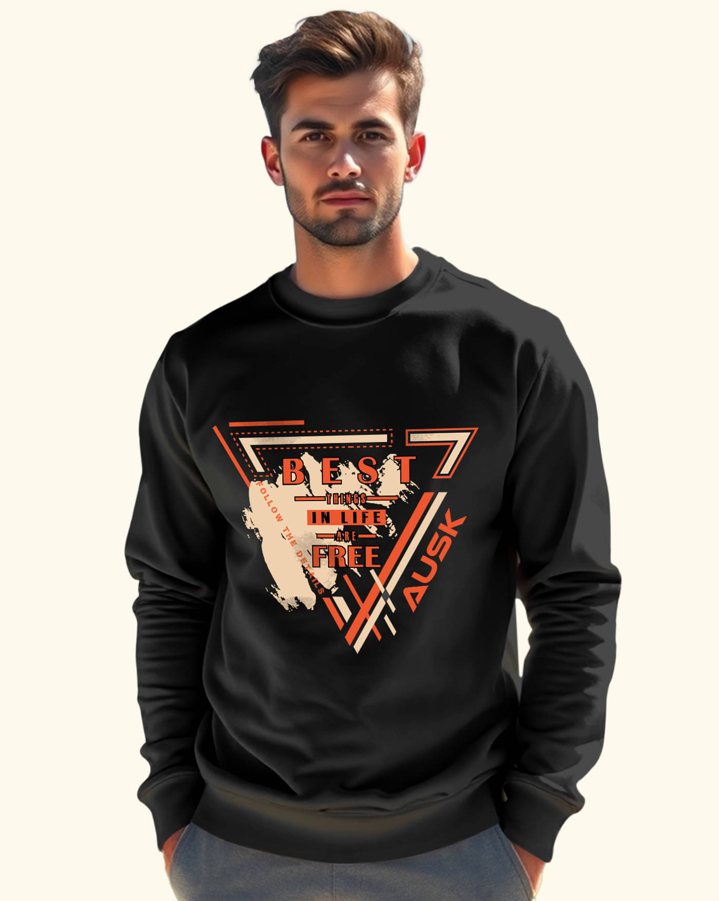     			AUSK Fleece Round Neck Men's Sweatshirt - Black ( Pack of 1 )