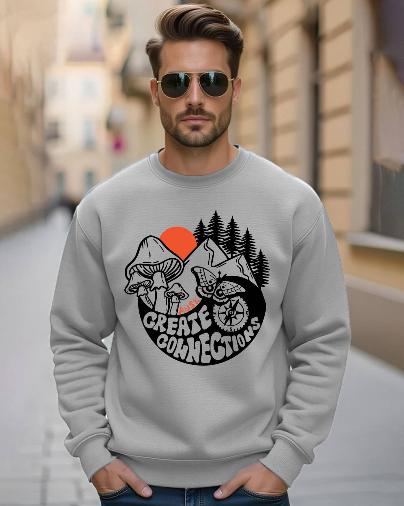 AUSK Fleece Round Neck Men's Sweatshirt - Grey ( Pack of 1 ) AUSK Fleece Round Neck Men's Sweatshirt - Grey ( Pack of 1 )