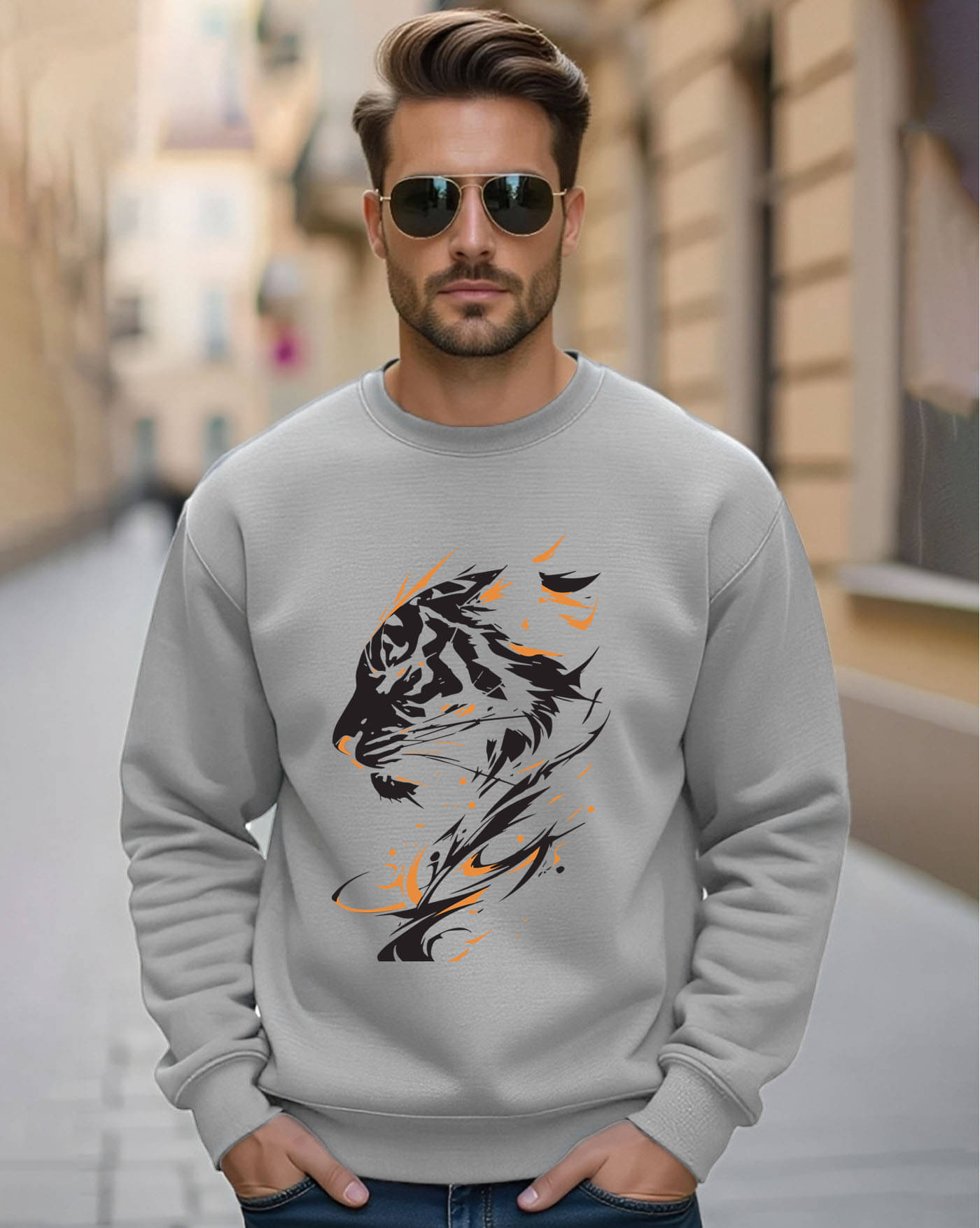 AUSK Fleece Round Neck Men's Sweatshirt - Grey ( Pack of 1 ) AUSK Fleece Round Neck Men's Sweatshirt - Grey ( Pack of 1 )
