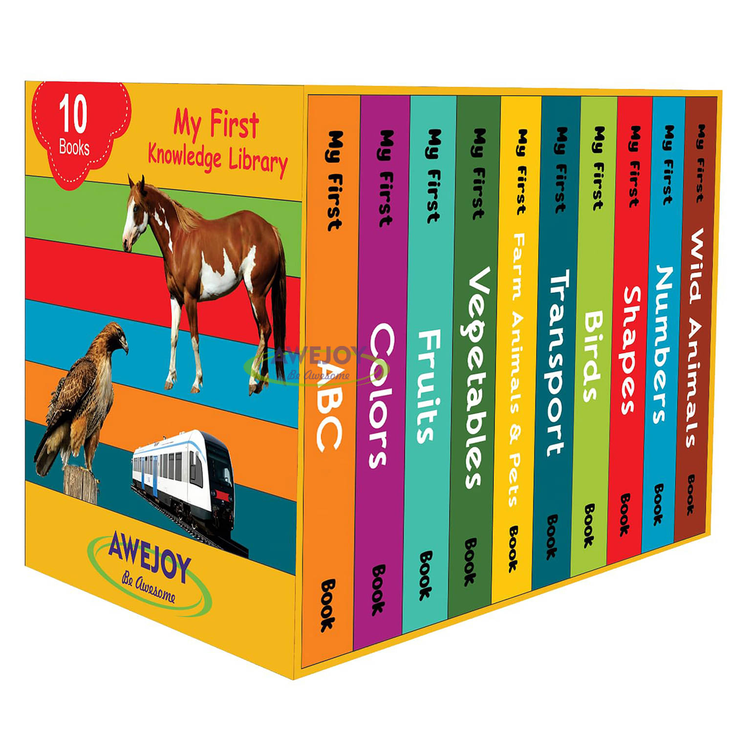     			AWEJOY My First Knowledge Library Box set of 10 Board Books for Kids, Preschool Kids Book, Children growth and development book Board book – 30 September 2023
