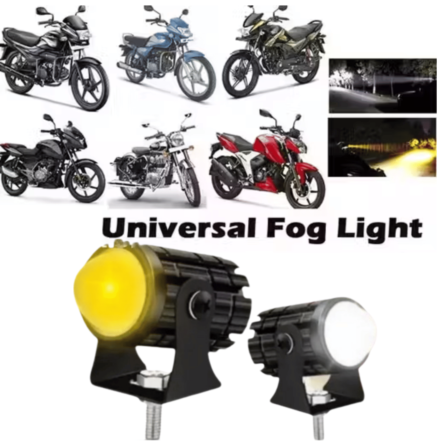     			Aksmit Mini Driving Flasher Fog Light Lamp Projector Lens LED Spotlight Dual Color Led Light System for Motorcycle, Bikes & Scooters (12V, 30W)
