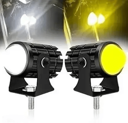     			Aksmit Mini Driving Flasher Fog Light Lamp Projector Lens LED Spotlight Dual Color Led Light System for Motorcycle, Bikes & Scooters (12V, 30W)