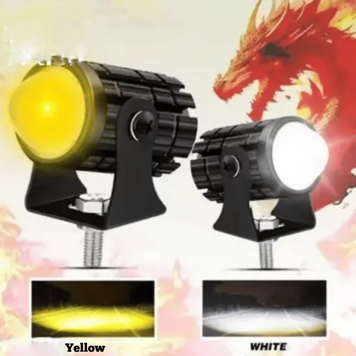     			Aksmit Mini Driving Flasher Fog Light Lamp Projector Lens LED Spotlight Dual Color Led Light System for Motorcycle, Bikes & Scooters (12V, 30W)