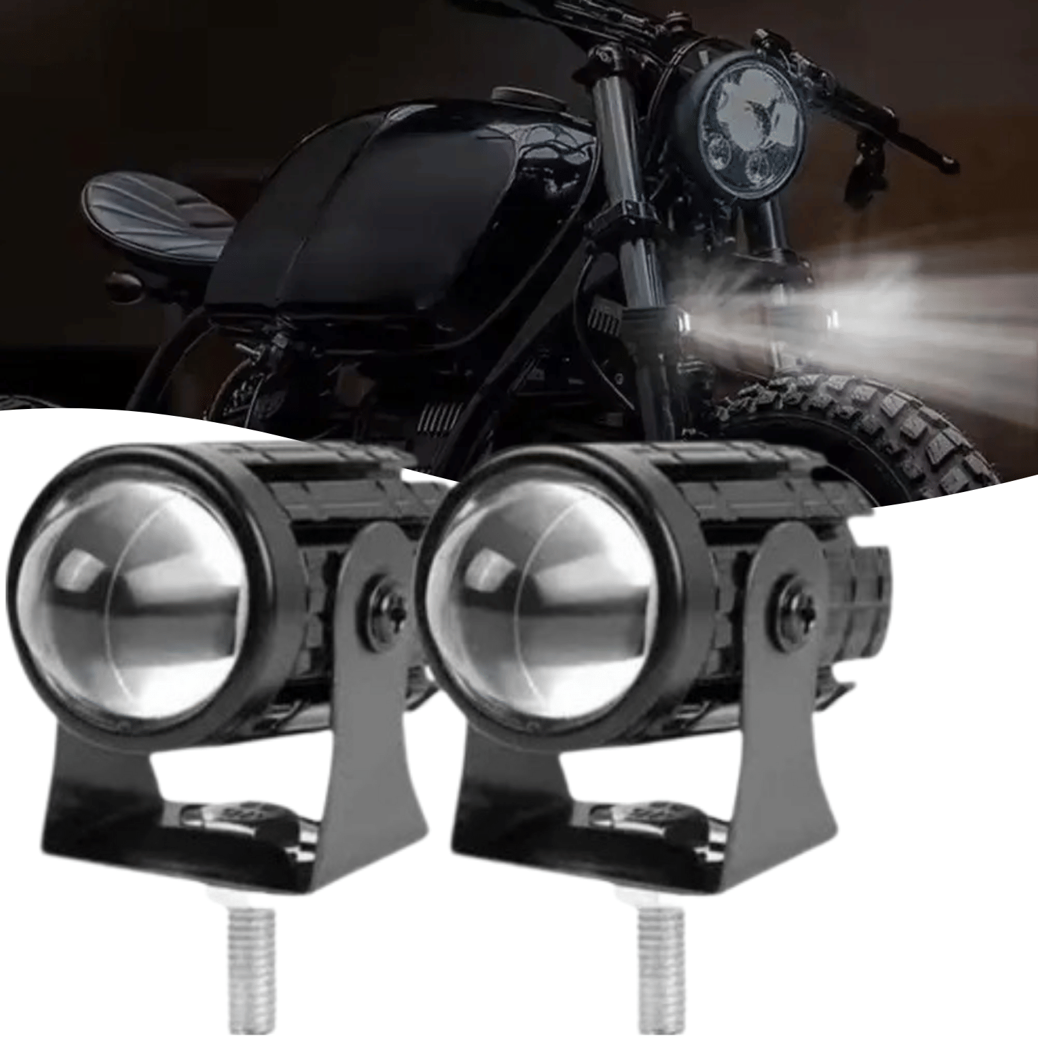     			Aksmit Mini Driving Flasher Fog Light Lamp Projector Lens LED Spotlight Dual Color Led Light System for Motorcycle, Bikes & Scooters (12V, 30W)