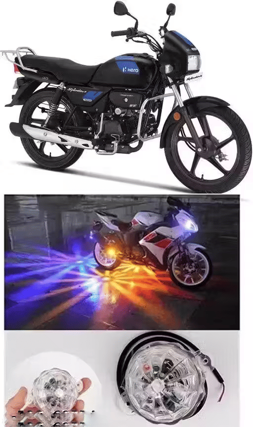 Aksmit Multicolour LED Star Light for Bike, Scooty Brake Light, 12V, 20W, Pack of 1