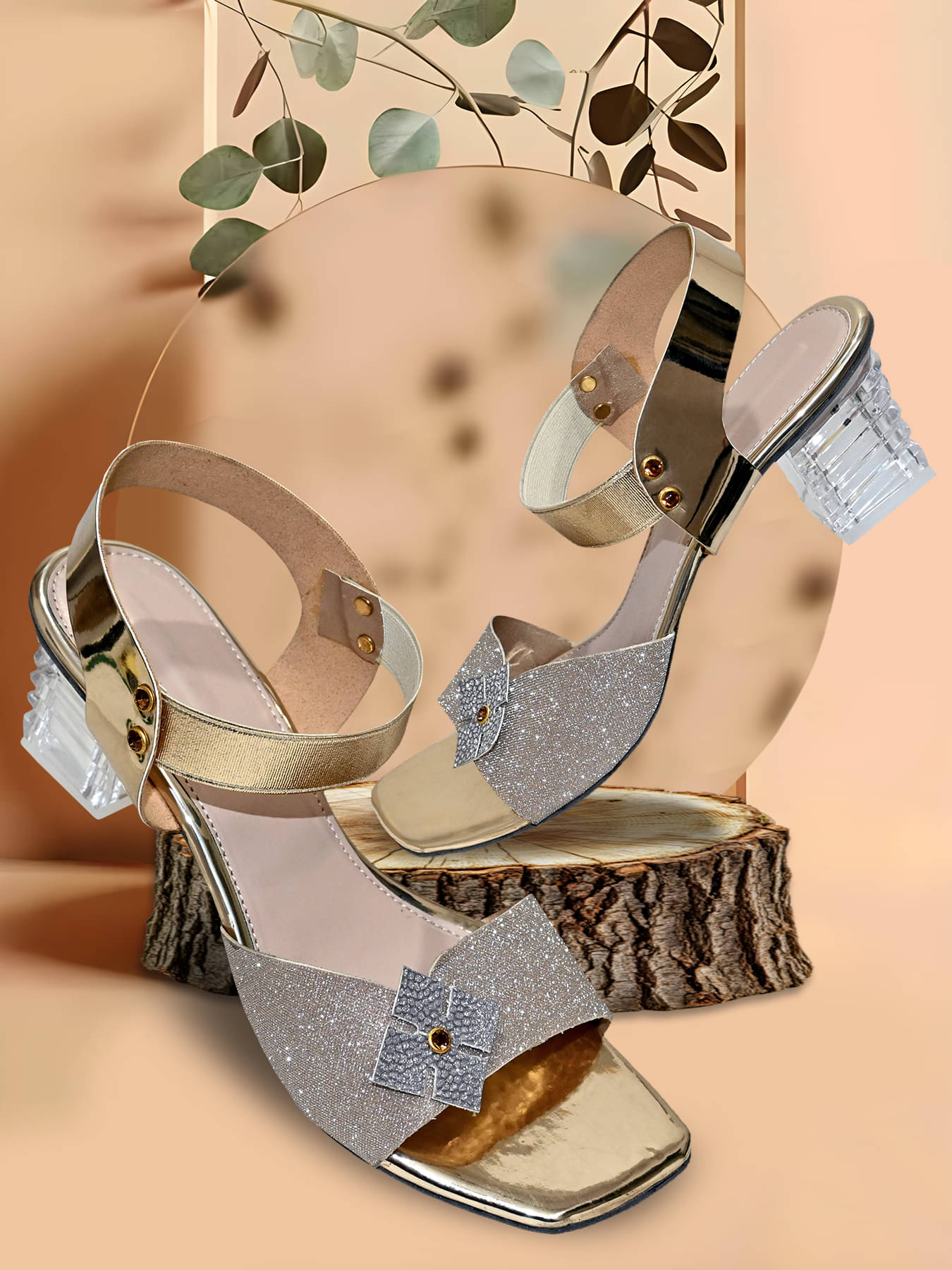     			Altek Gold Women's Sandal Heels