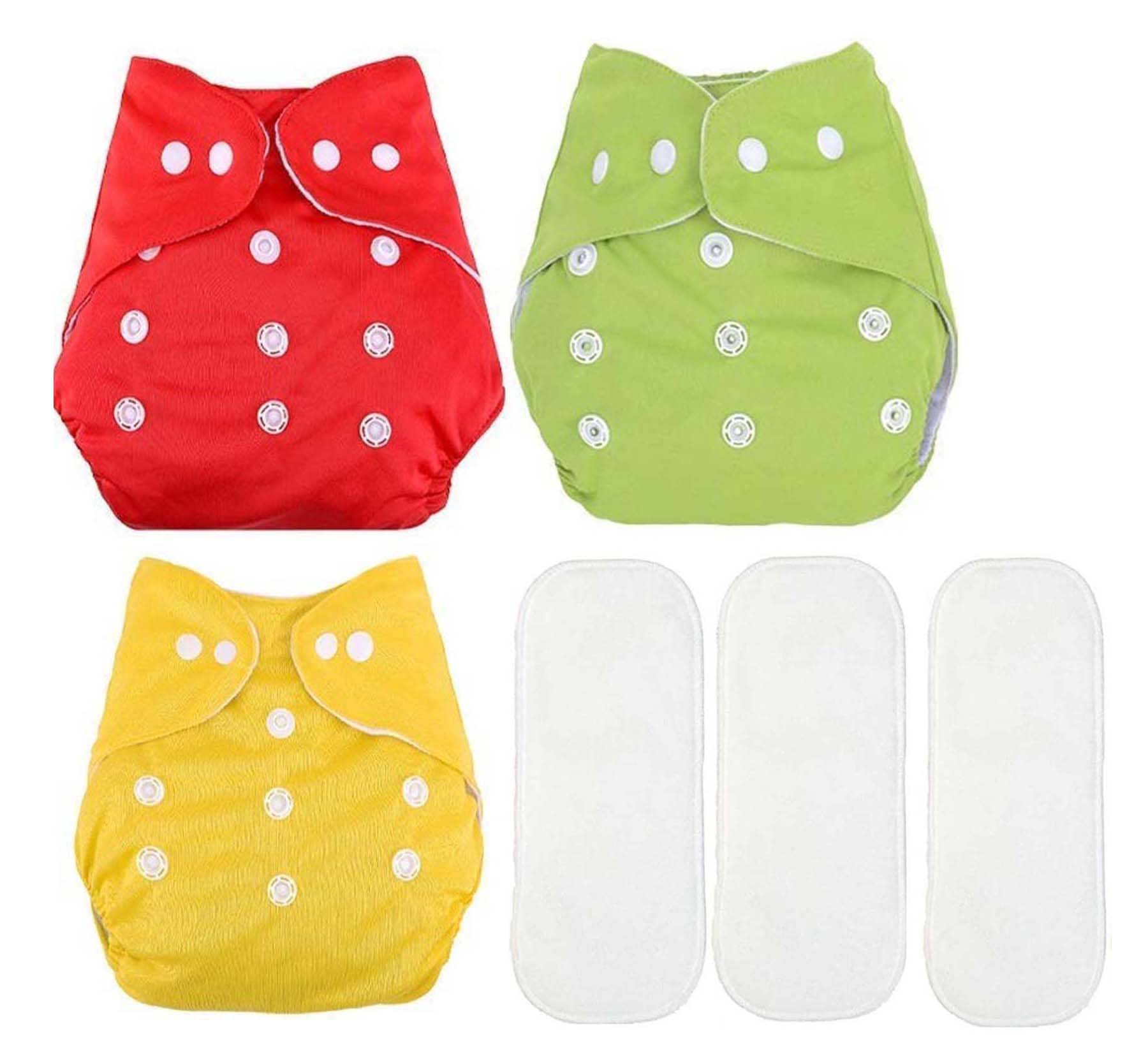     			BUYBIRD Reusable Cloth Nappy With Insert ( Pack of 3 )