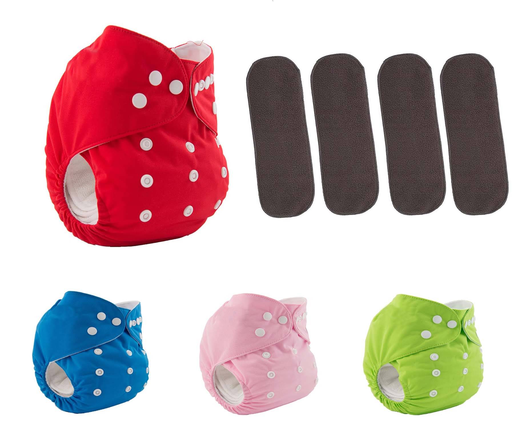     			BUYBIRD Reusable Cloth Nappy With Insert ( Pack of 4 )