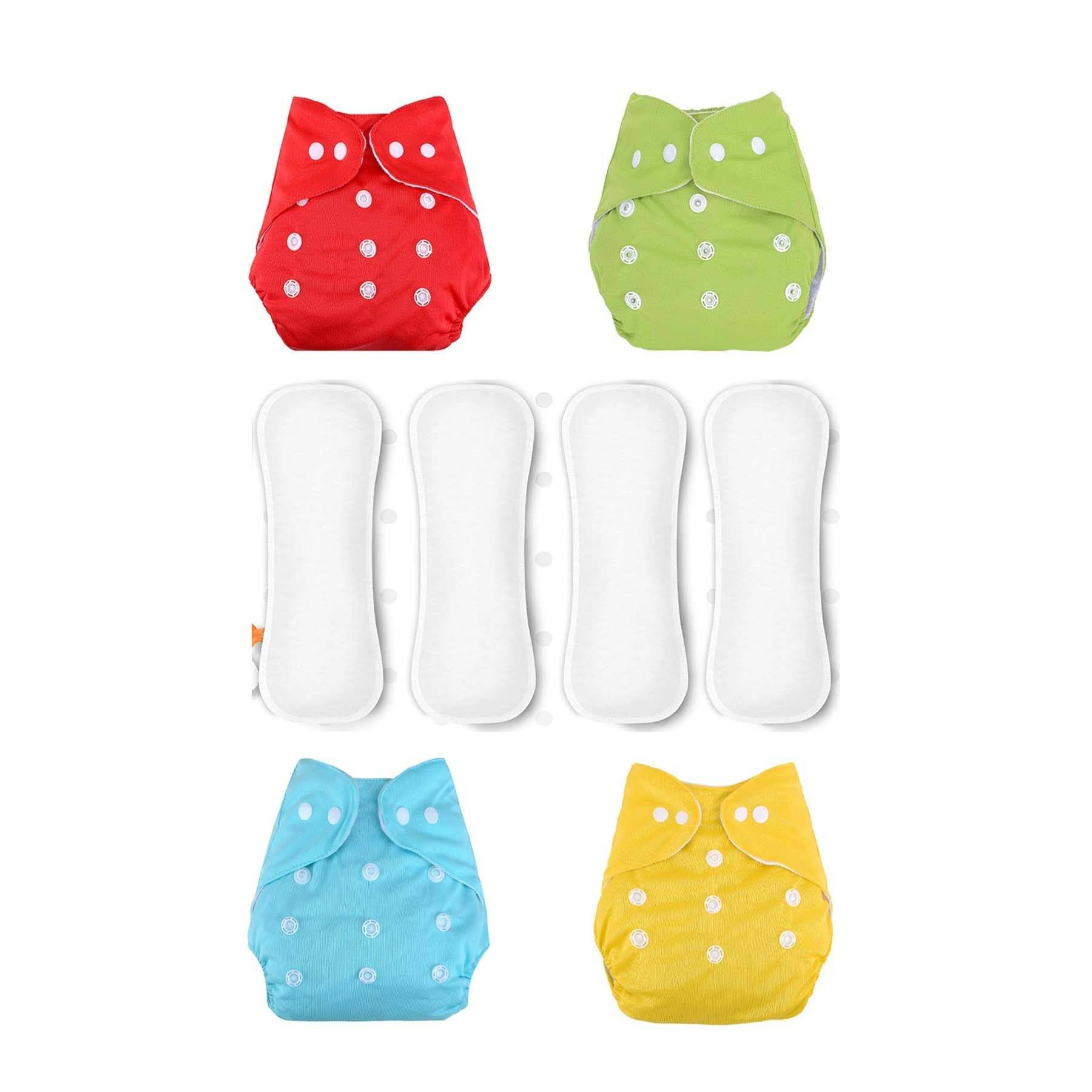     			BUYBIRD Reusable Cloth Nappy With Insert ( Pack of 4 )