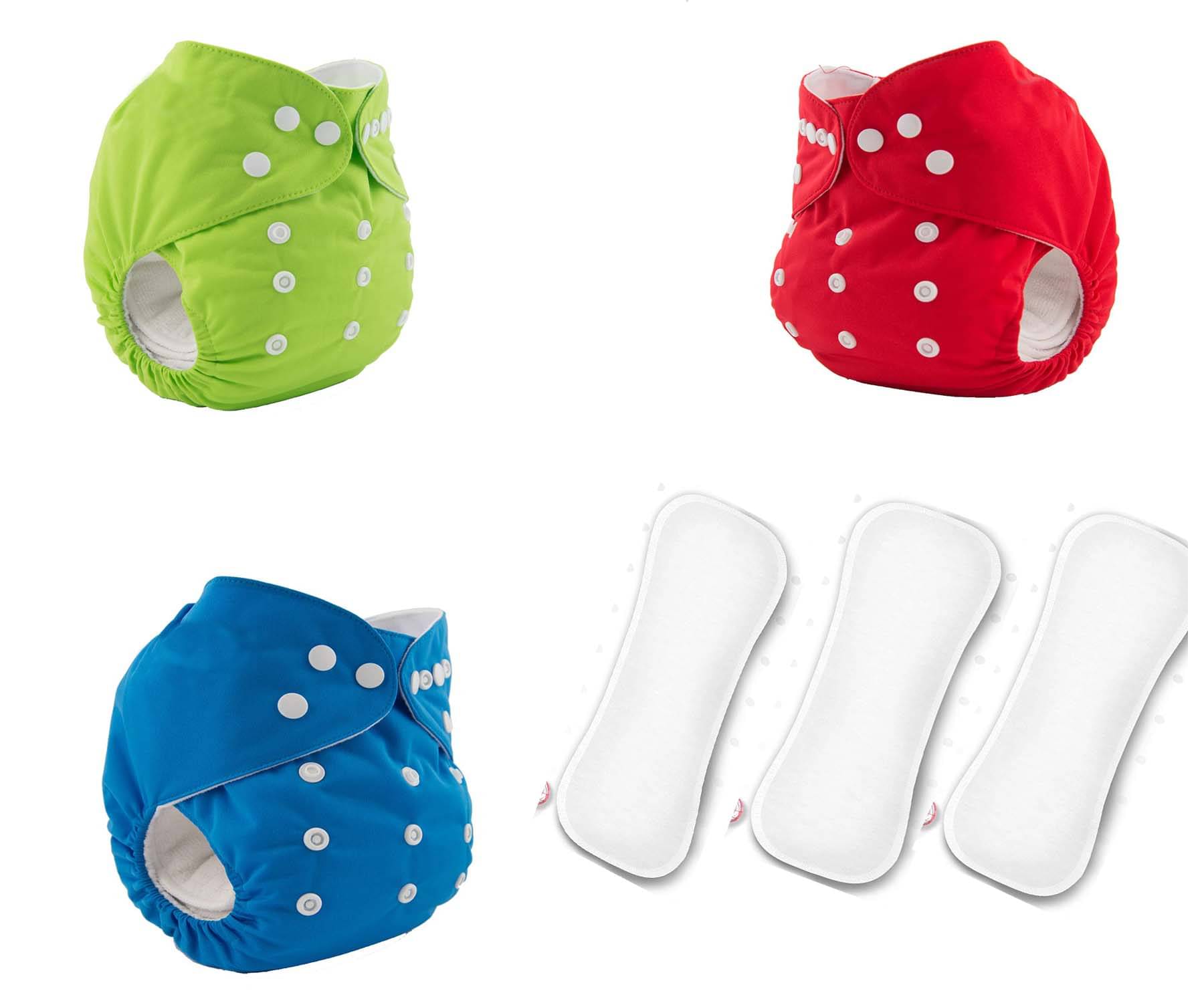     			BUYBIRD Reusable Cloth Nappy With Insert ( Pack of 3 )