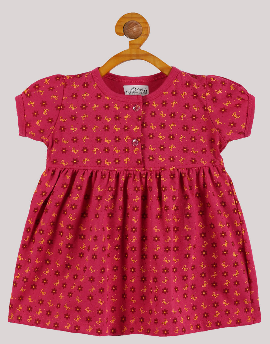     			Babeezworld Pack of 1 Baby Girls Cotton Dress ( Pink )