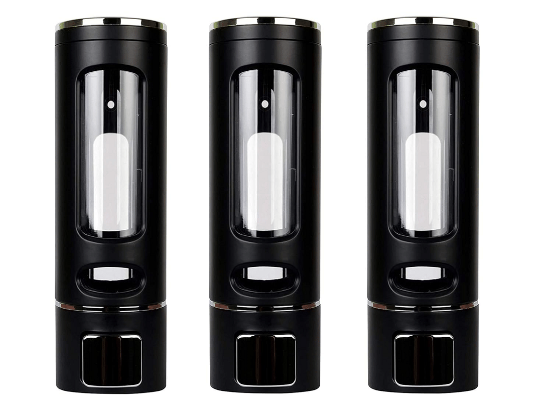     			CIS Capsule Soap Dispenser 400ml – Wall Mount Liquid Soap Dispenser for Bathroom & Kitchen (Black) (Pack of 2)