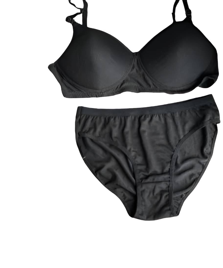    			COURTIT'S Cotton Heavily Padded Bra & Panty Set ( Black , Pack of 1 )