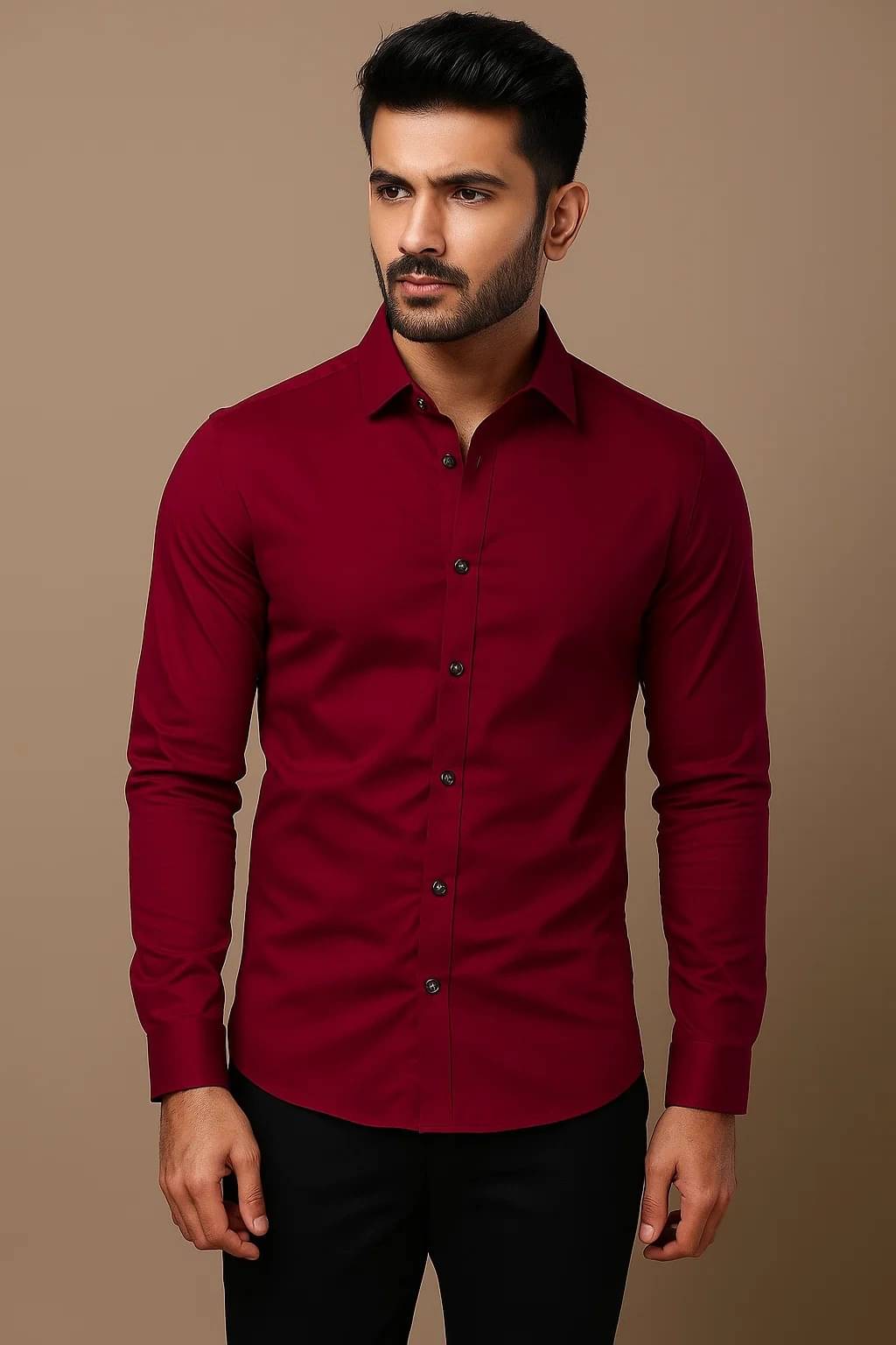 CROWNTAIL Cotton Blend Regular Fit Solids Full Sleeves Men's Casual Shirt - Maroon ( Pack of 1 ) CROWNTAIL Cotton Blend Regular Fit Solids Full Sleeves Men's Casual Shirt - Maroon ( Pack of 1 )