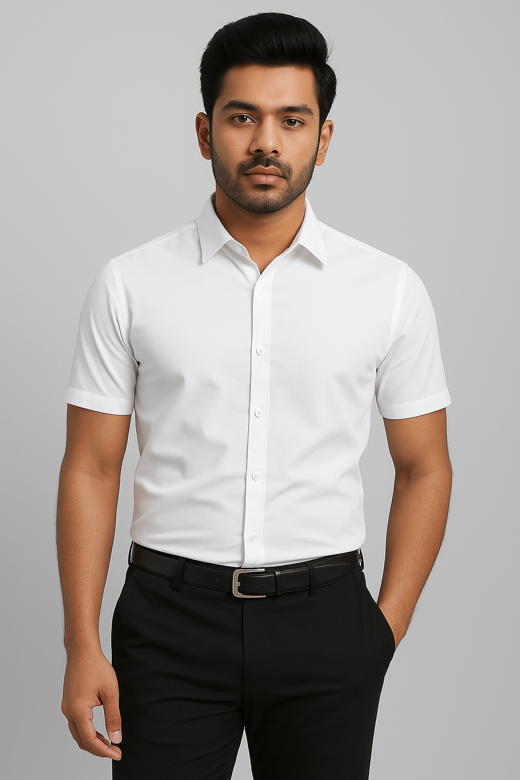 CROWNTAIL Cotton Blend Regular Fit Solids Half Sleeves Men's Casual Shirt - White ( Pack of 1 ) CROWNTAIL Cotton Blend Regular Fit Solids Half Sleeves Men's Casual Shirt - White ( Pack of 1 )