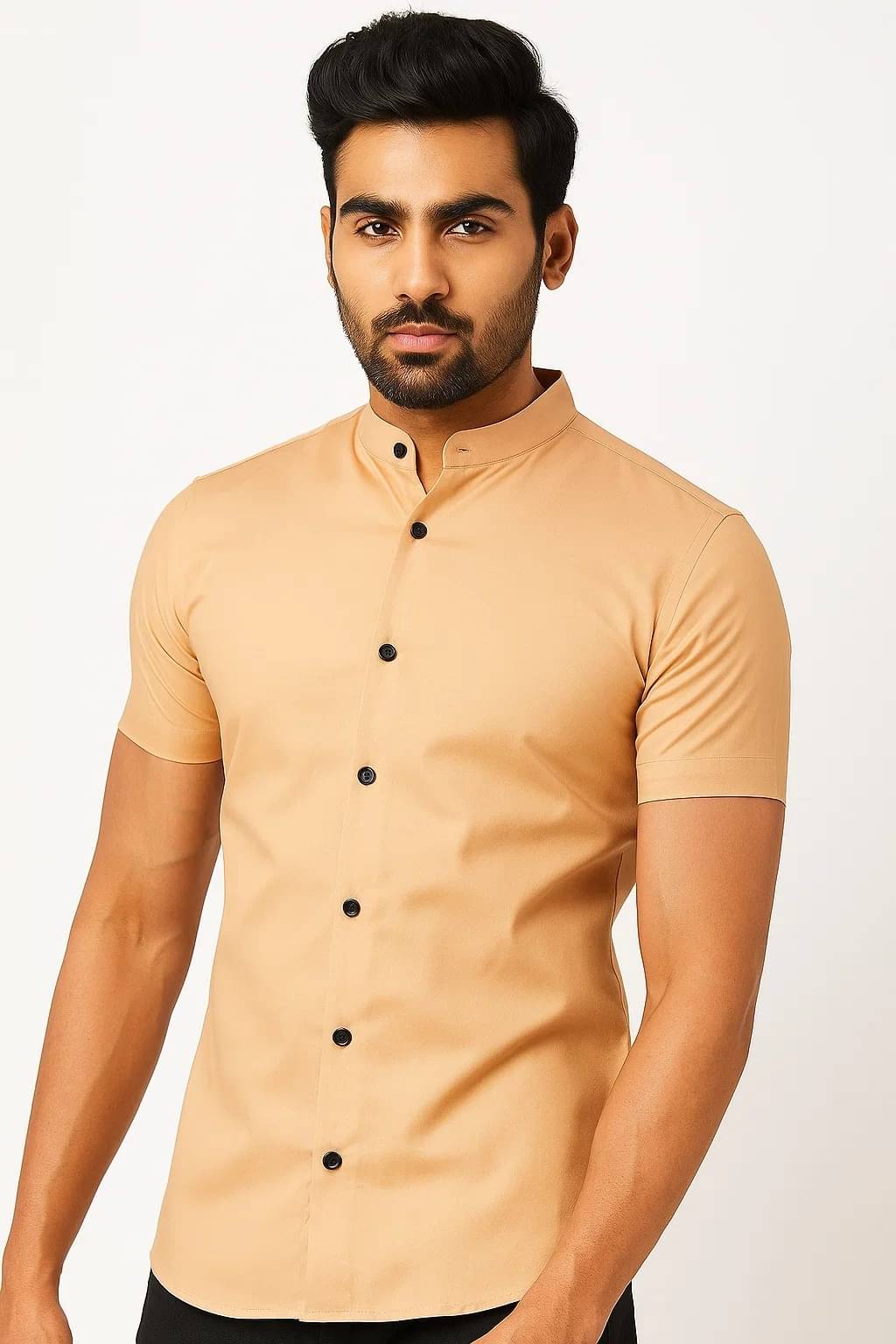 CROWNTAIL Cotton Blend Regular Fit Solids Half Sleeves Men's Casual Shirt - Orange ( Pack of 1 ) CROWNTAIL Cotton Blend Regular Fit Solids Half Sleeves Men's Casual Shirt - Orange ( Pack of 1 )