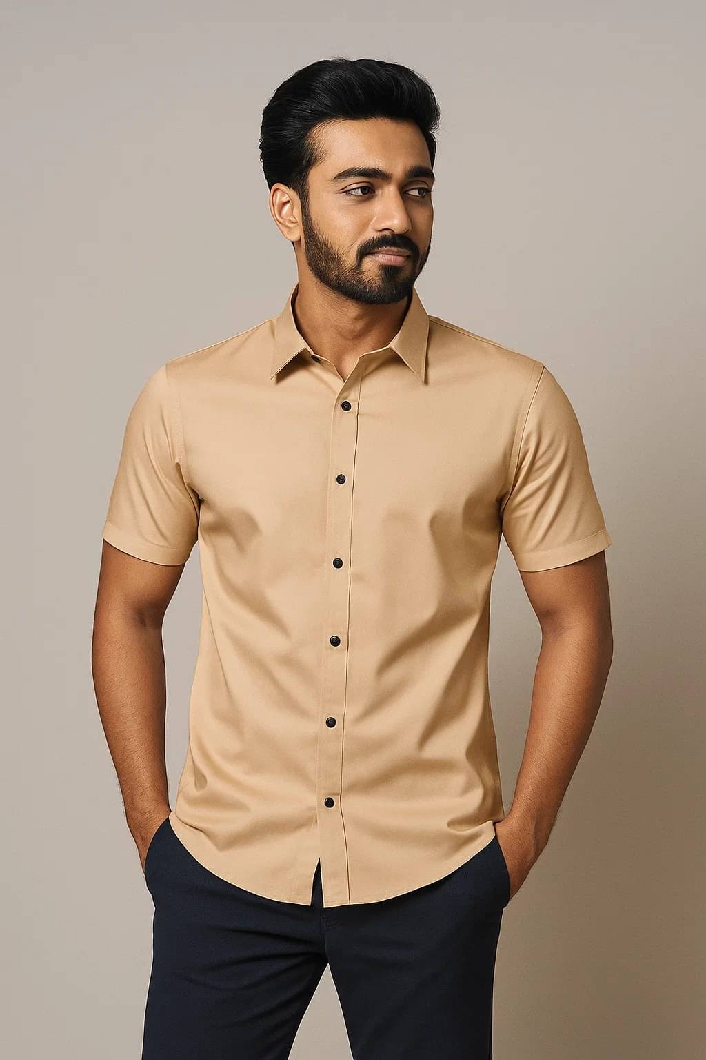 CROWNTAIL Cotton Blend Regular Fit Solids Half Sleeves Men's Casual Shirt - Orange ( Pack of 1 ) CROWNTAIL Cotton Blend Regular Fit Solids Half Sleeves Men's Casual Shirt - Orange ( Pack of 1 )
