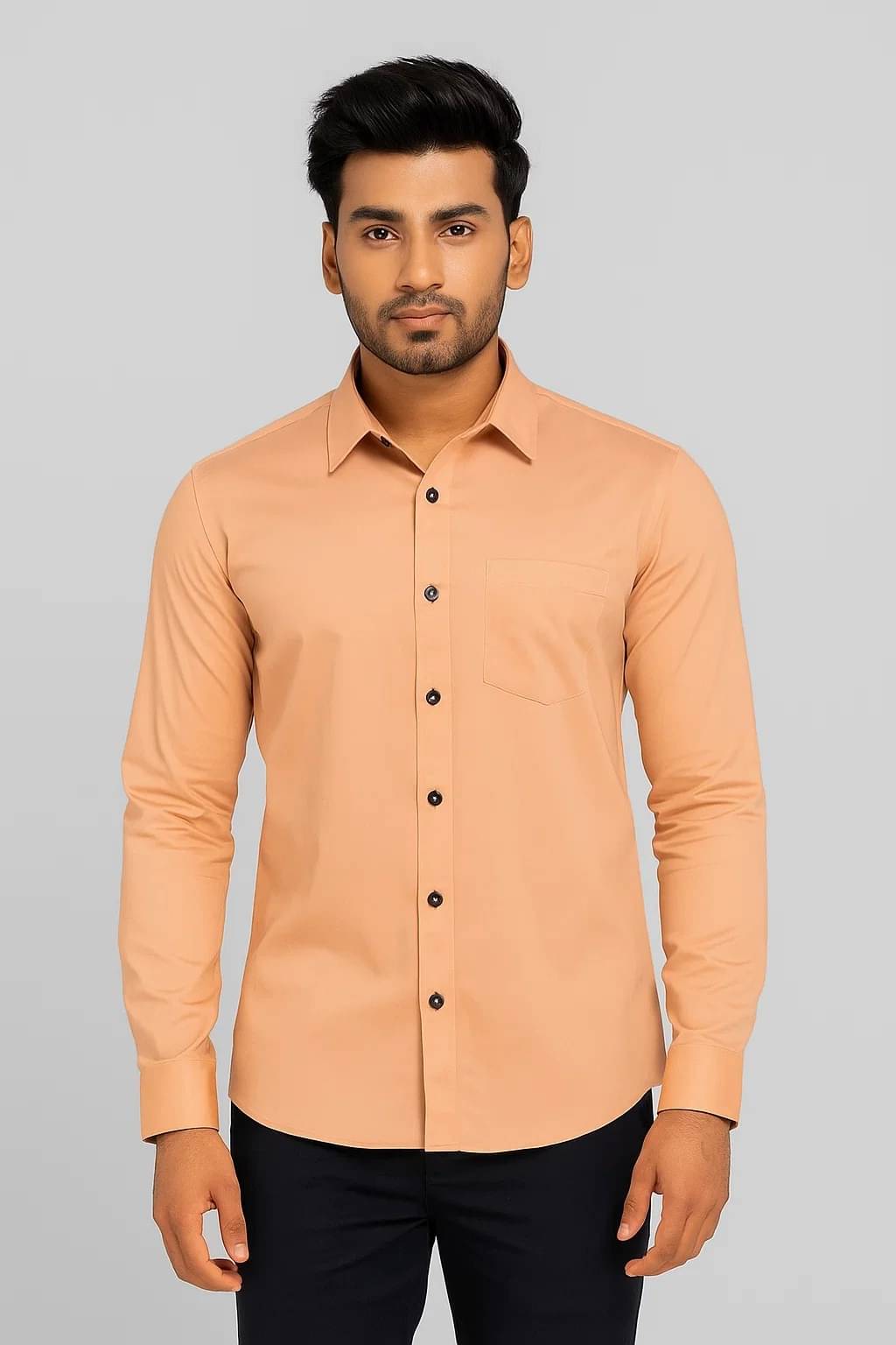 CROWNTAIL Cotton Blend Regular Fit Solids Full Sleeves Men's Casual Shirt - Orange ( Pack of 1 ) CROWNTAIL Cotton Blend Regular Fit Solids Full Sleeves Men's Casual Shirt - Orange ( Pack of 1 )