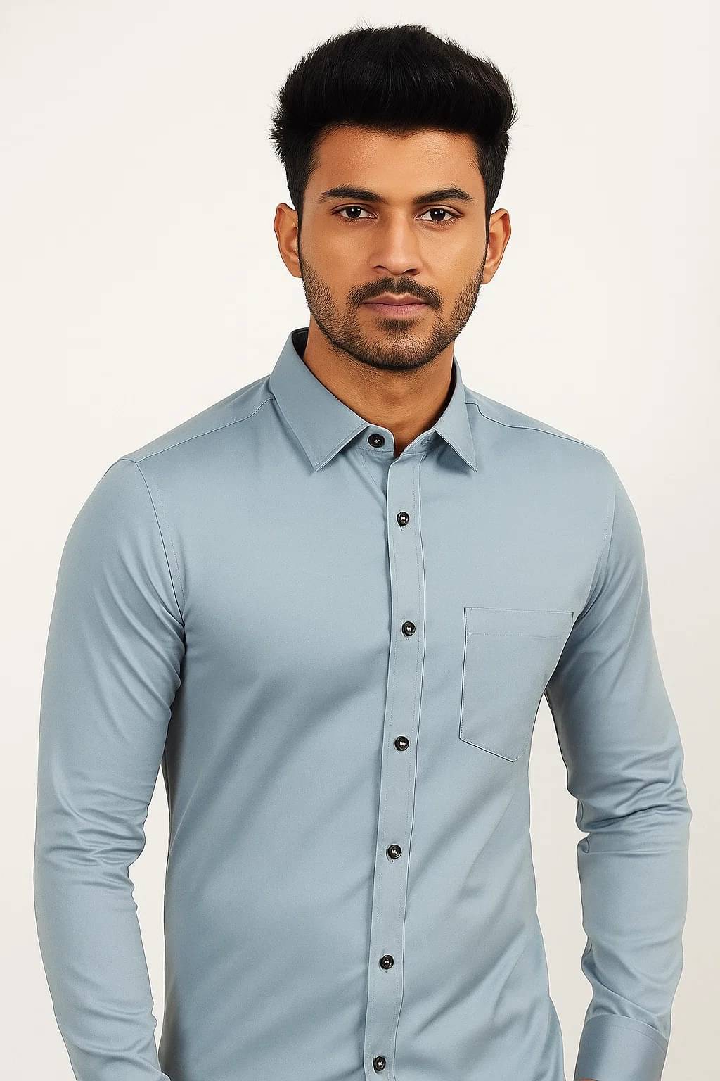 CROWNTAIL Cotton Blend Regular Fit Solids Full Sleeves Men's Casual Shirt - Grey ( Pack of 1 ) CROWNTAIL Cotton Blend Regular Fit Solids Full Sleeves Men's Casual Shirt - Grey ( Pack of 1 )