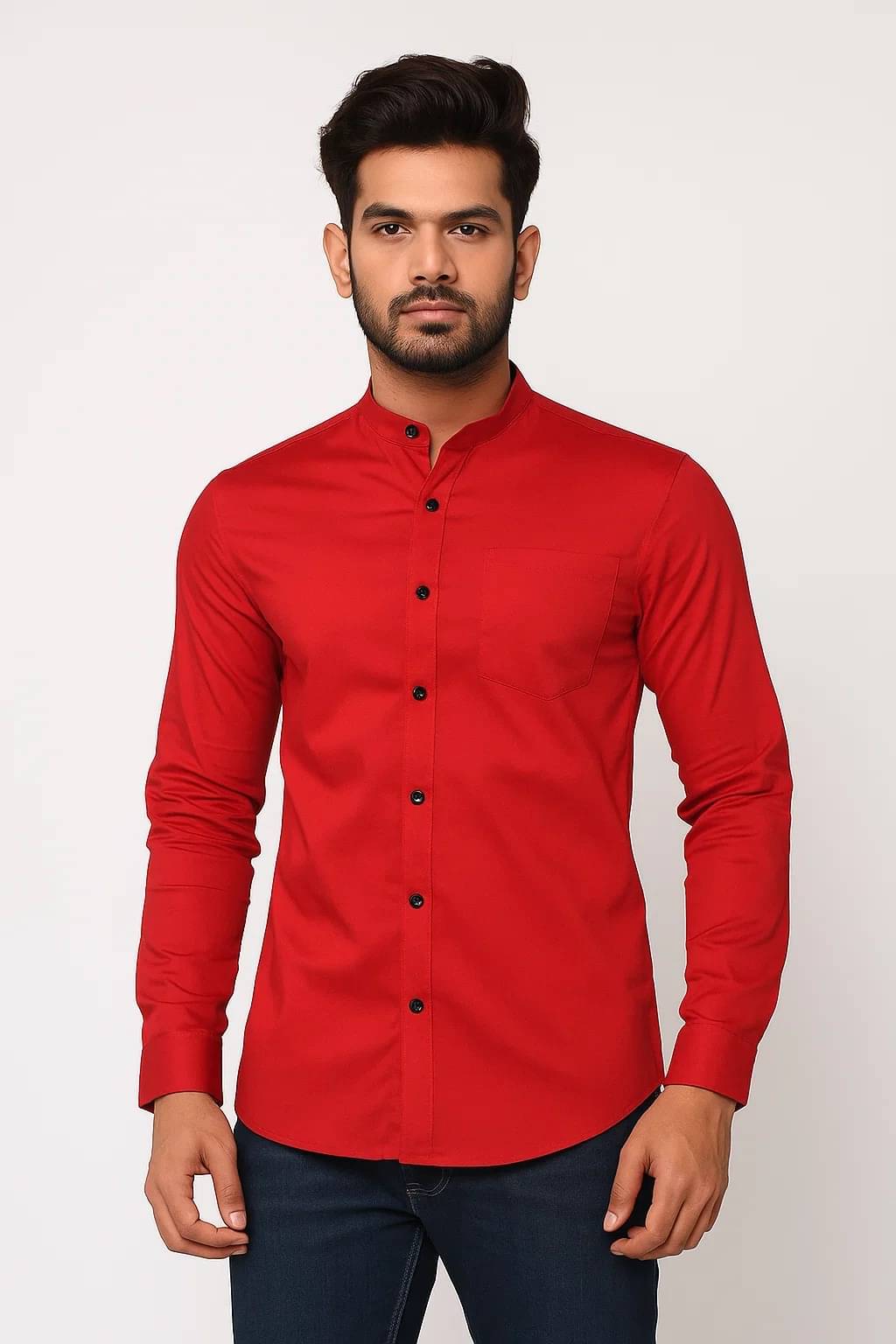 CROWNTAIL Cotton Blend Regular Fit Solids Full Sleeves Men's Casual Shirt - Red ( Pack of 1 )     			CROWNTAIL Cotton Blend Regular Fit Solids Full Sleeves Men's Casual Shirt - Red ( Pack of 1 )