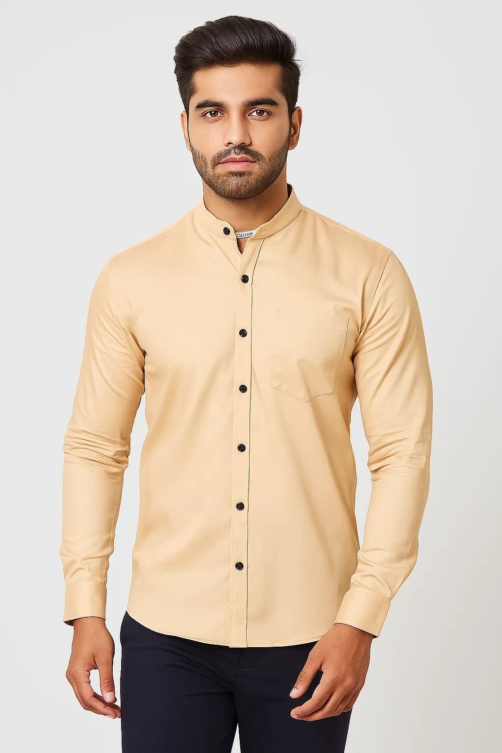 CROWNTAIL Cotton Blend Regular Fit Solids Full Sleeves Men's Casual Shirt - Orange ( Pack of 1 ) CROWNTAIL Cotton Blend Regular Fit Solids Full Sleeves Men's Casual Shirt - Orange ( Pack of 1 )