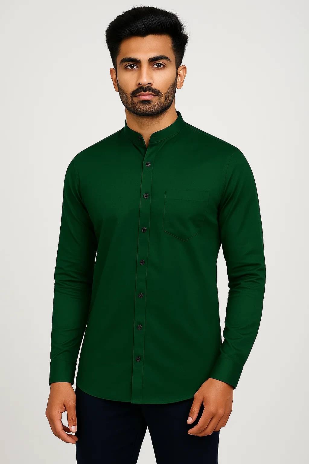 CROWNTAIL Cotton Blend Regular Fit Solids Full Sleeves Men's Casual Shirt - Green ( Pack of 1 ) CROWNTAIL Cotton Blend Regular Fit Solids Full Sleeves Men's Casual Shirt - Green ( Pack of 1 )
