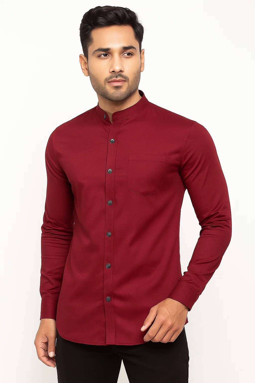 CROWNTAIL Cotton Blend Regular Fit Solids Full Sleeves Men's Casual Shirt - Maroon ( Pack of 1 ) CROWNTAIL Cotton Blend Regular Fit Solids Full Sleeves Men's Casual Shirt - Maroon ( Pack of 1 )