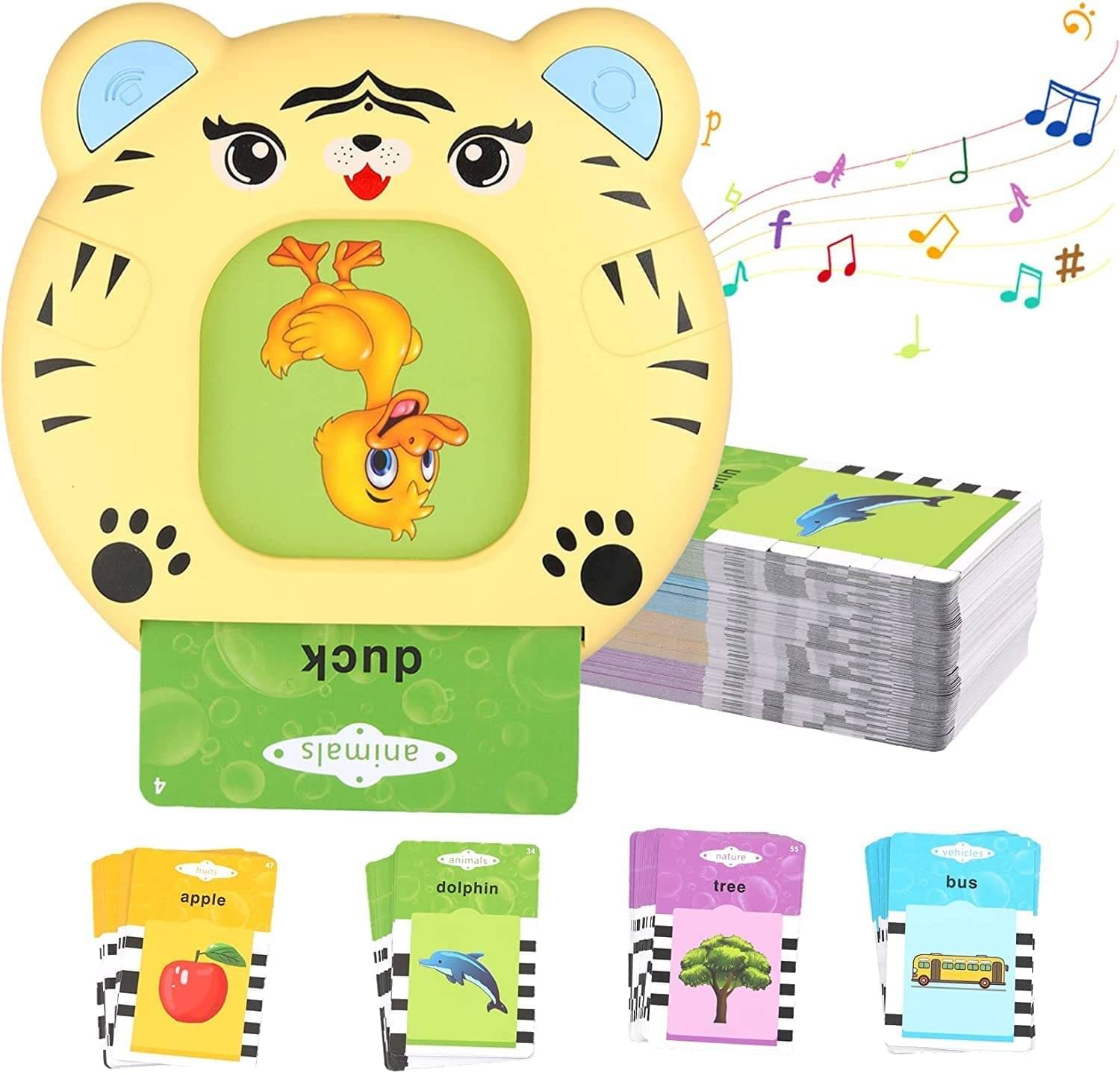     			Card Game Toddler Talking Spelling Phonics Flash Cards - Speech Therapy Autism Learning Activities Educational Materials Toys - Sight Word Flashcards for Kids (Tiger)