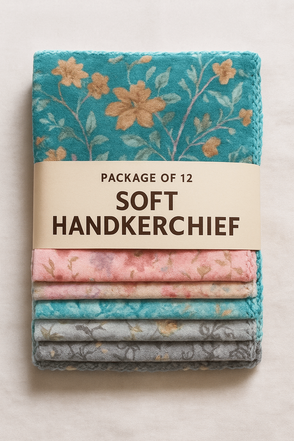     			Classic Ladies Soft  Handkerchief, Multicolour, Pack of 12 - Multiprints