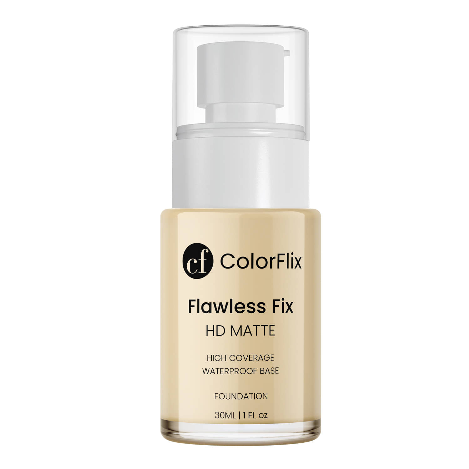     			ColorFlix HD Matte Foundation, High Coverage, Oil Control, Waterproof, Long-Stay, Matte Finish- Ivory 30ml