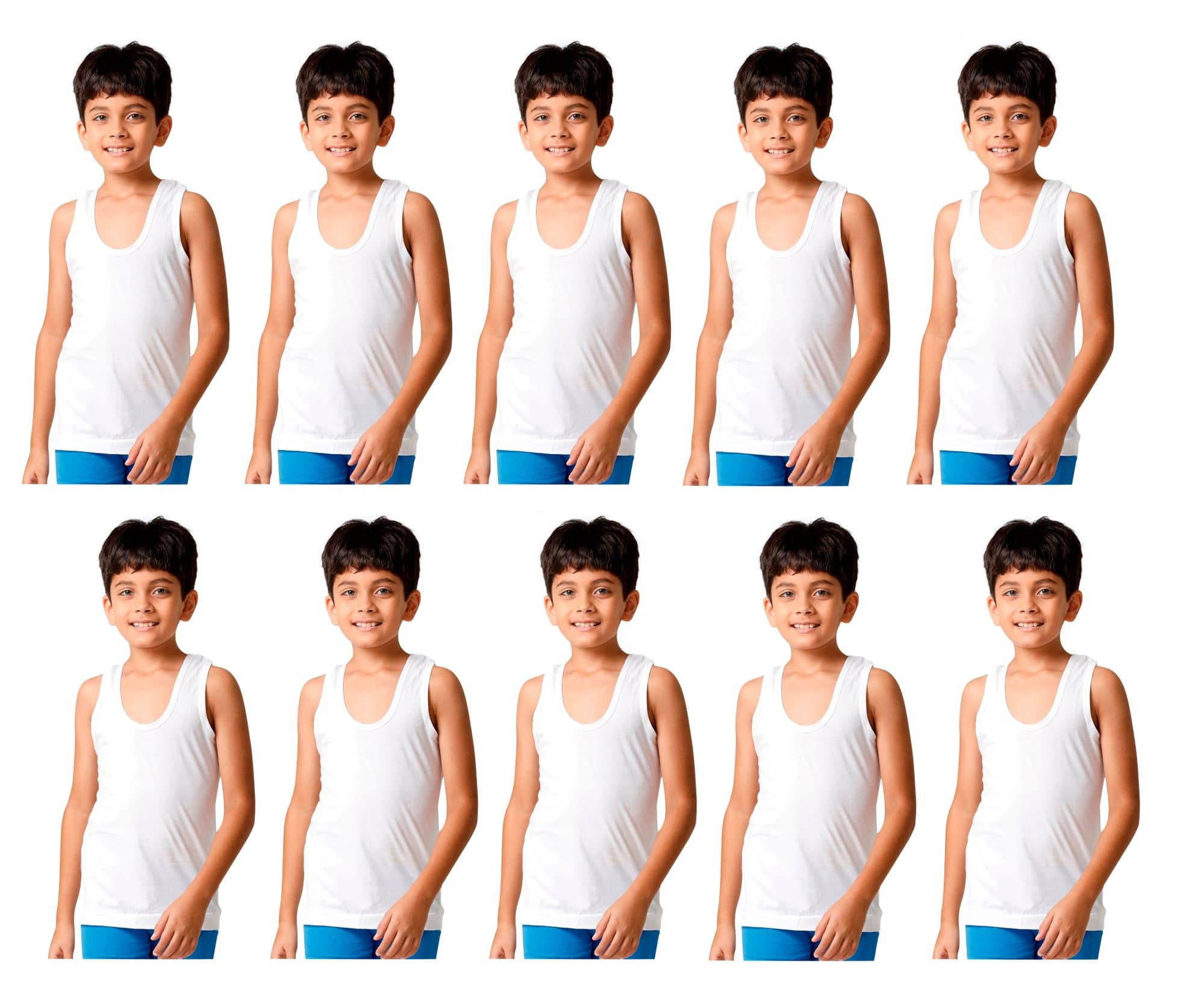 Drako Pack of 10 Boys Cotton Vest ( White ) - Nightwear & Loungewear | Buy online on ZillyBuy